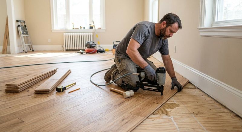 Pine Floor Installation in Manassas, VA