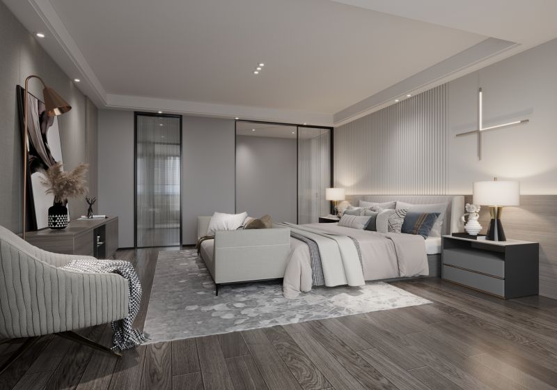 Contemporary Hardwood in Bedroom