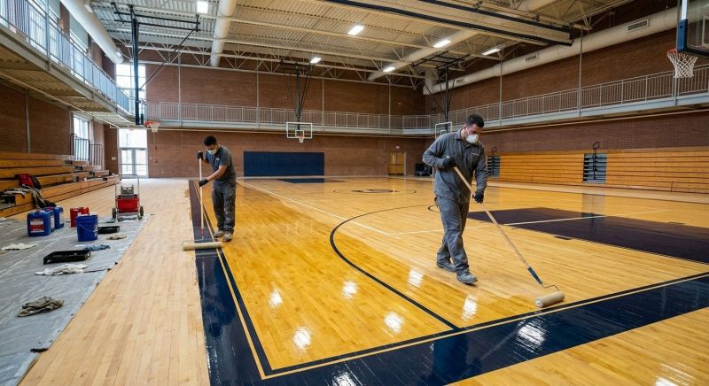 Gym Floor Reglazing